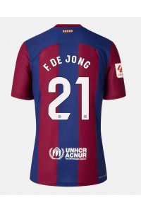Barcelona Frenkie de Jong #21 Fotballdrakt Hjemme Klær 2023-24 Korte ermer